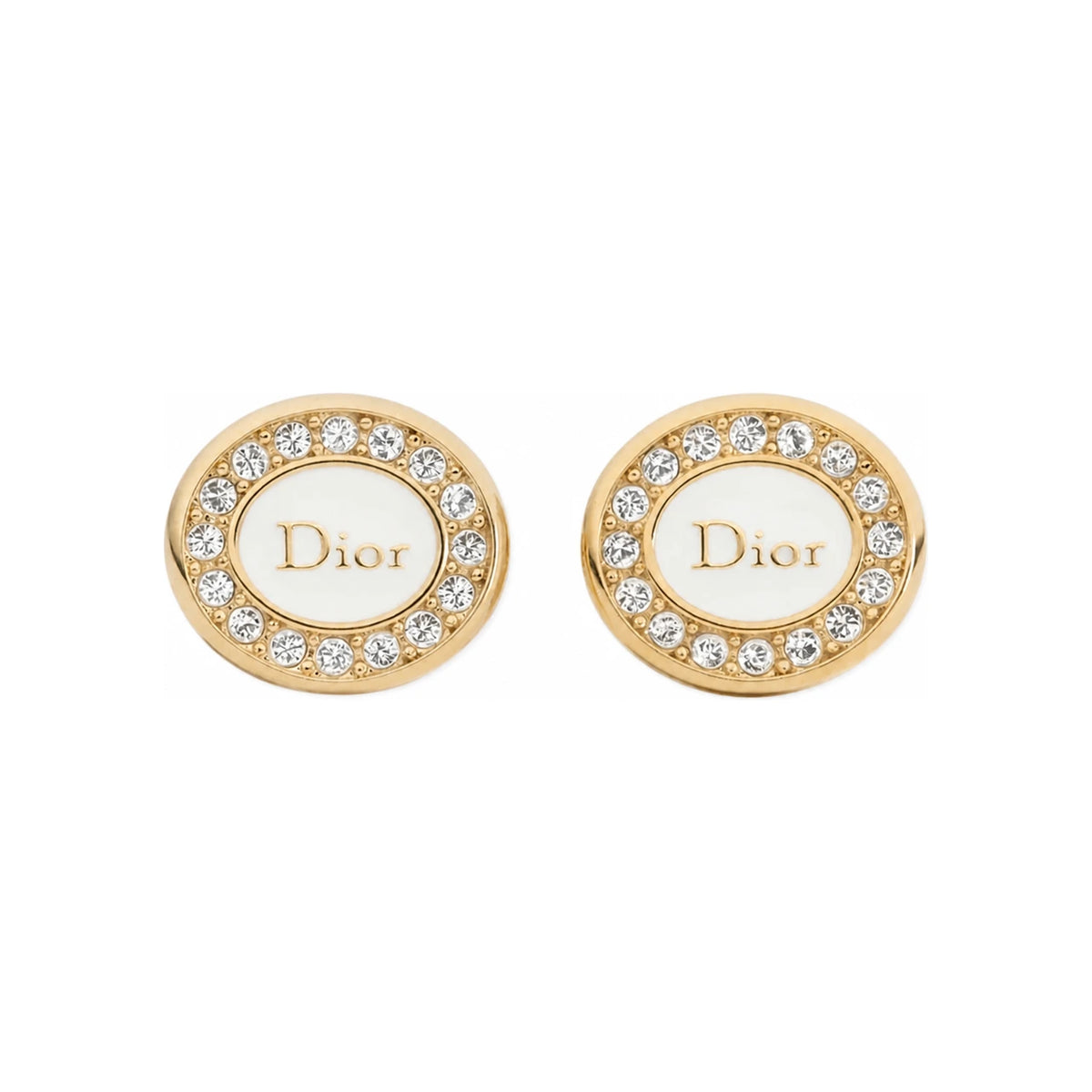 DIOR Core Earrings Gold-Tone Crystal Studs