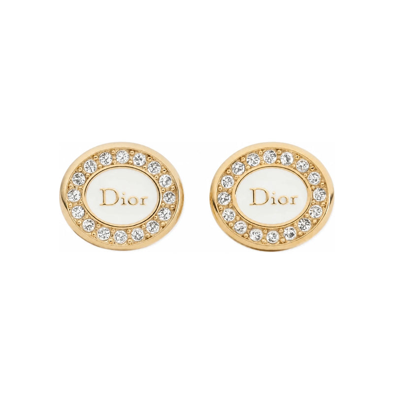 DIOR Core Earrings Gold-Tone Crystal Studs