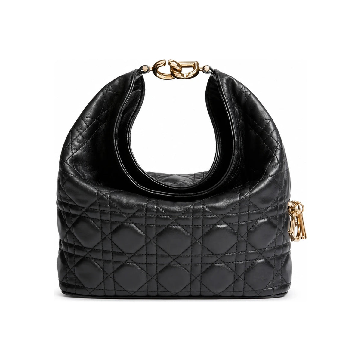 DIOR Black Leather Toujours Hobo Bag Small