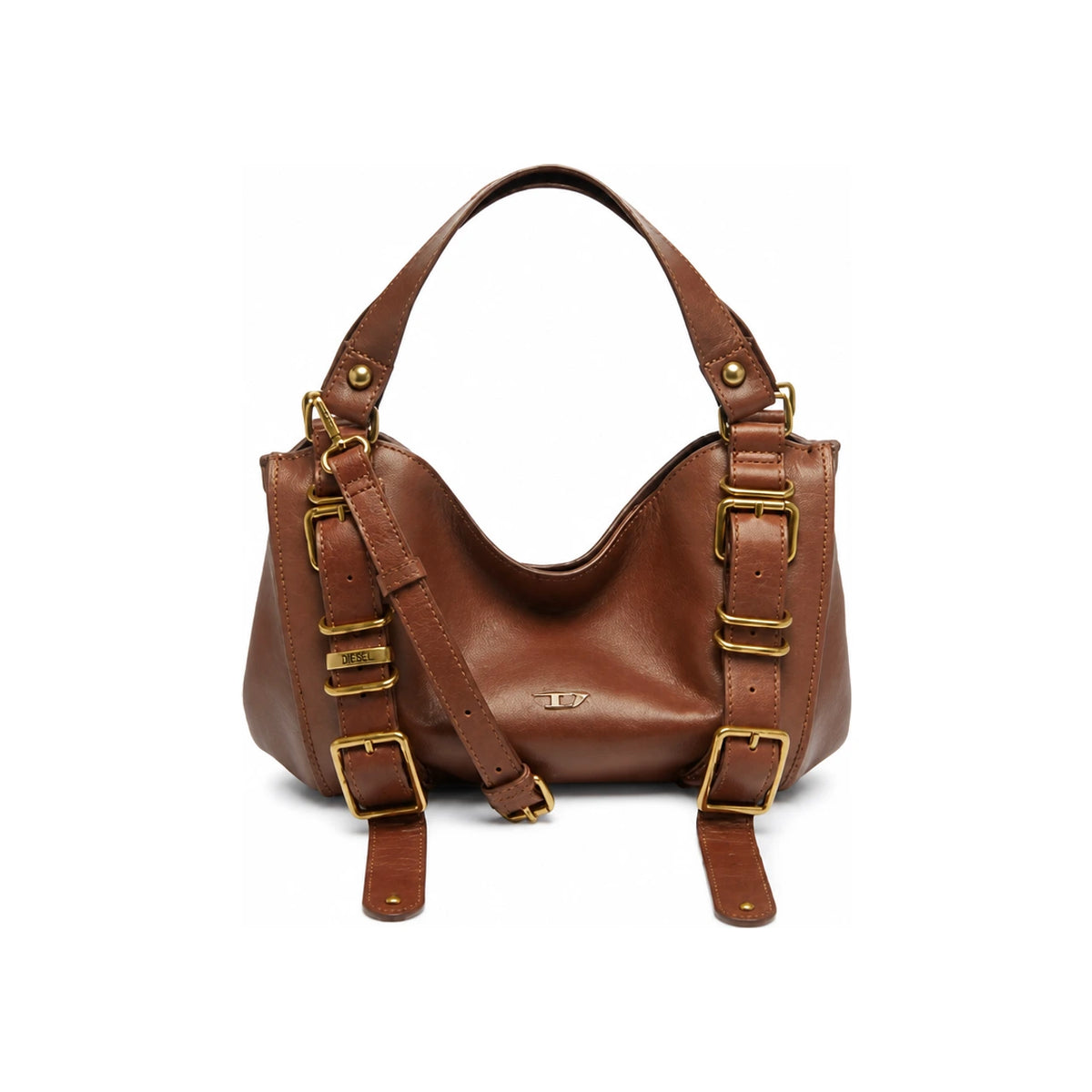 DIESEL Black Leather Shoulder Bag