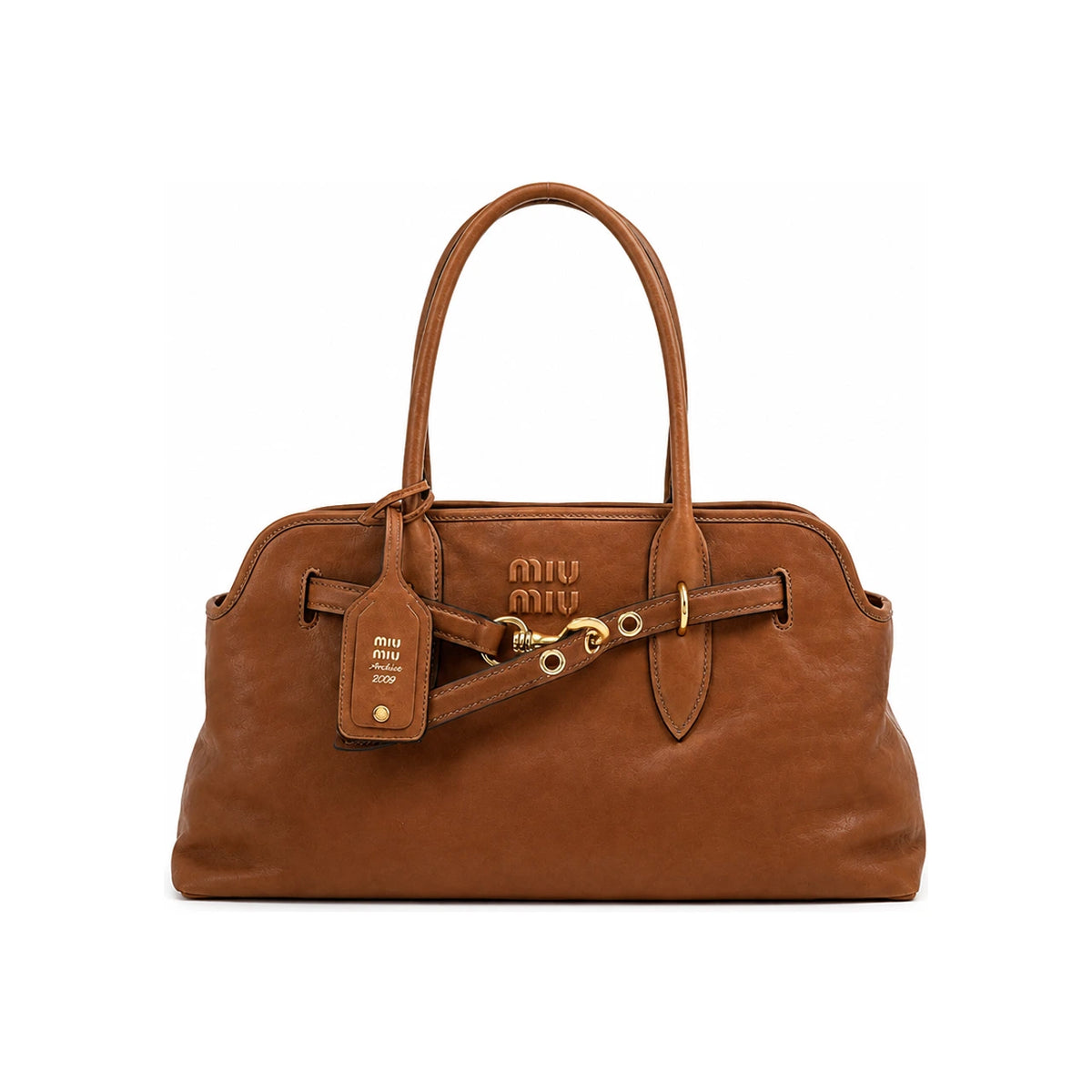 Miu Miu Avant-Garde Nappa Leather Tote Bag Black