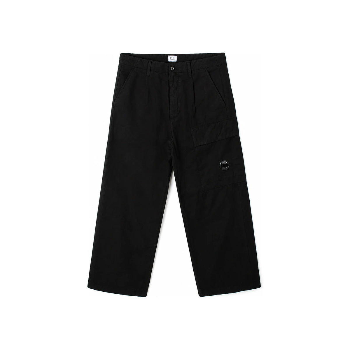 CP Company Micro Reps Boxy Pleated Cargo Pants Black Men