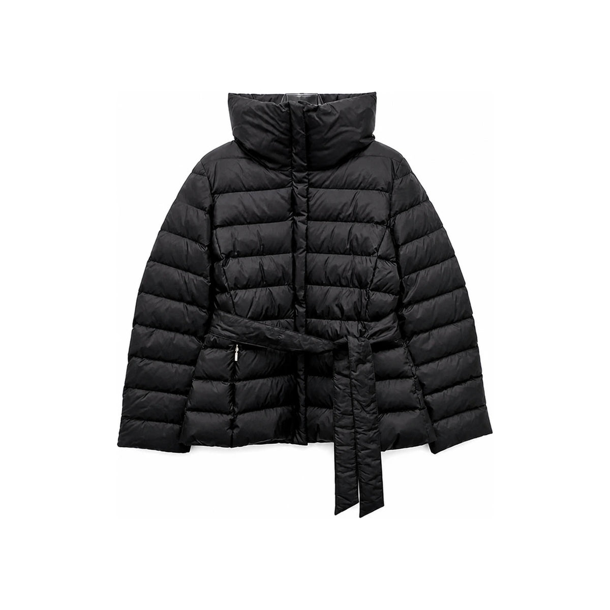 Max Mara Quilted Belted Puffer Jacket Black Women’s