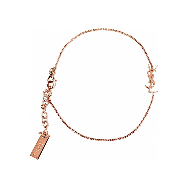 Saint Laurent Opium YSL Logo Charm Bracelet Rose Gold