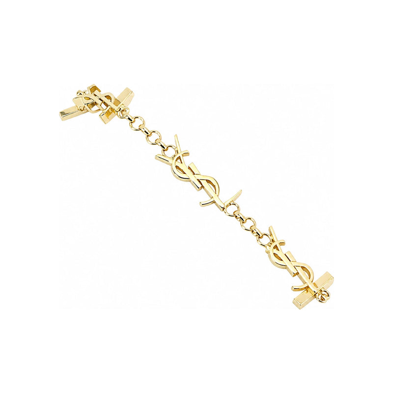 Saint Laurent YSL Monogram Cassandra Chain Bracelet Gold
