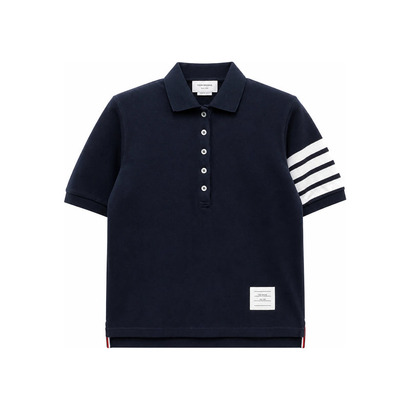 THOM BROWNE Classic 4-Bar Armband Piqué Polo T-Shirt Navy