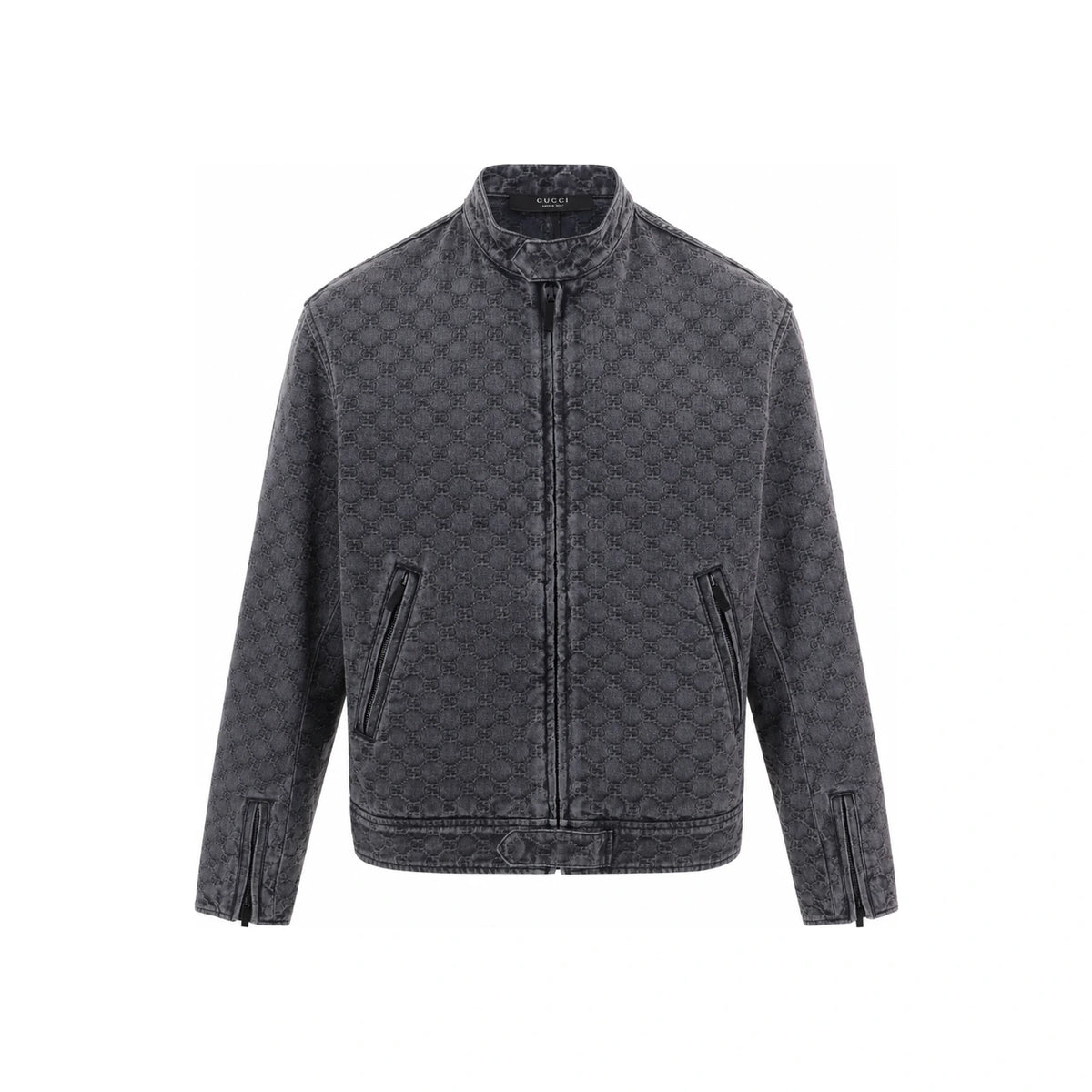 GUCCI Black Wool Blend Zip-Up Jacket