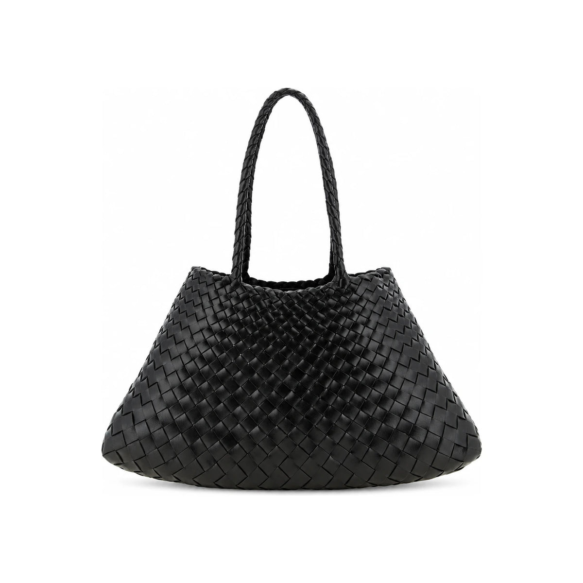 Dragon Diffusion Woven Leather Shoulder Bag Black