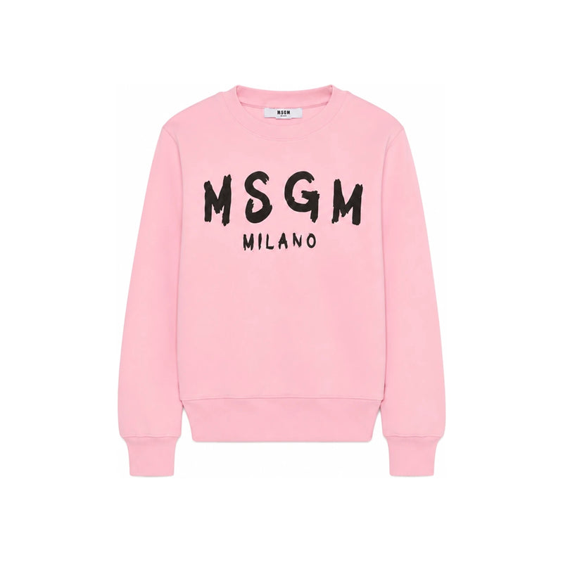 MSGM Kids Logo Print Fleece Sweatshirt Pink F6MSJUSW009 MS090