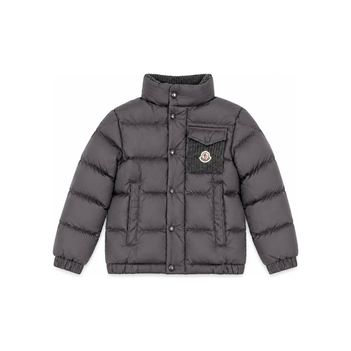 Moncler Gray JAREK Logo Patch Knit Pocket Down Puffer Jacket W 1A00050 597X2 921