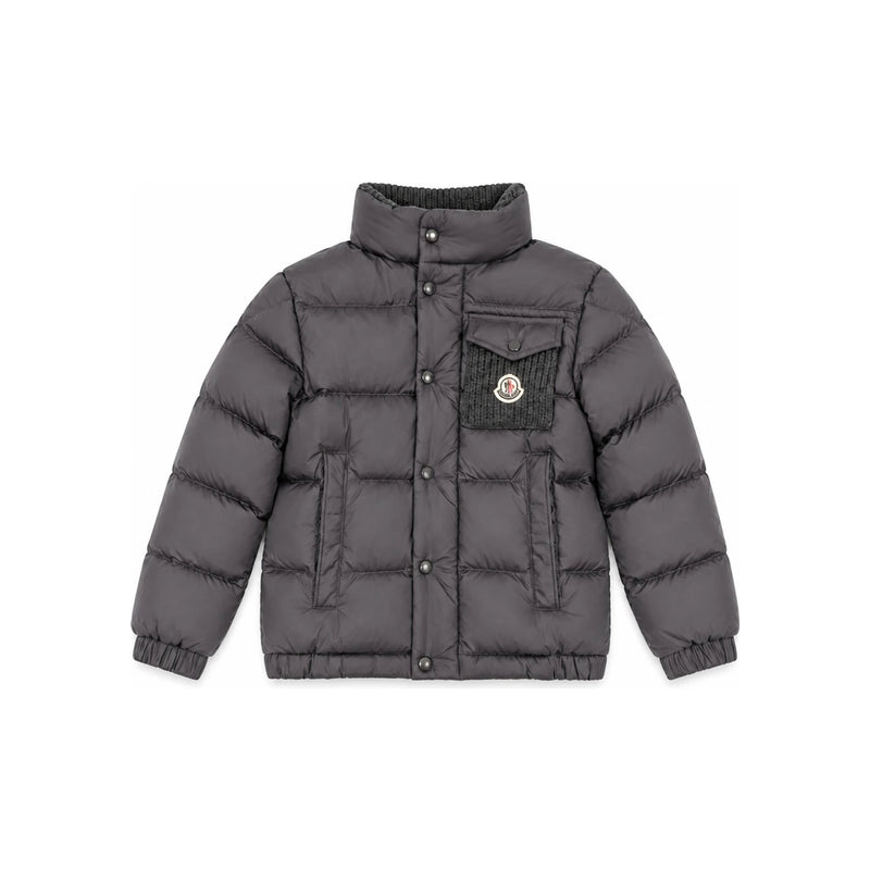 Moncler Gray JAREK Logo Patch Knit Pocket Down Puffer Jacket W 1A00050 597X2 921