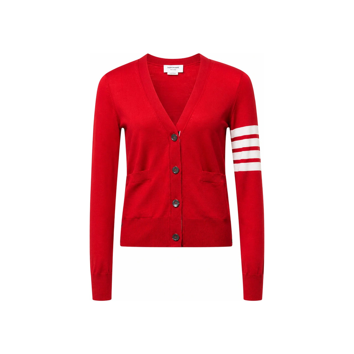 THOM BROWNE 4-Bar Relaxed Fit Women’s Cardigan Navy Wool