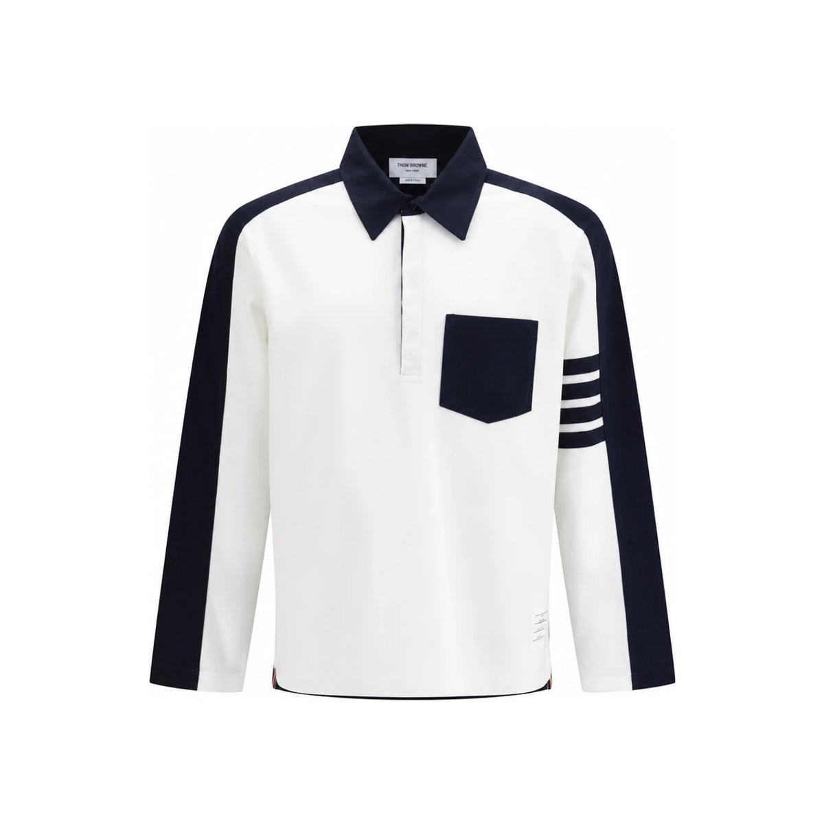 THOM BROWNE Long Sleeve T-Shirt White Cotton Men's Top