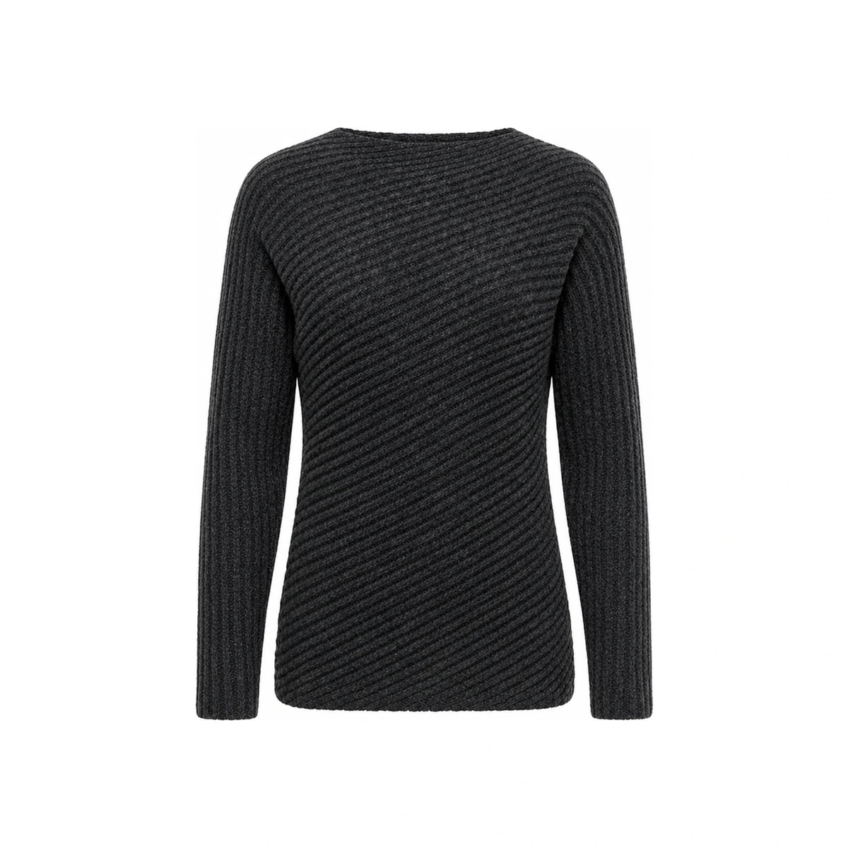 Toteme Twisted Rib Knit Sweater Women Charcoal 234 WRTWTP168