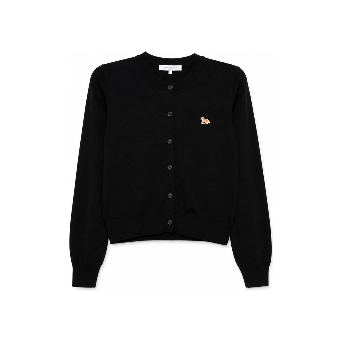 Maison Kitsune Black Wool Knit Cardigan