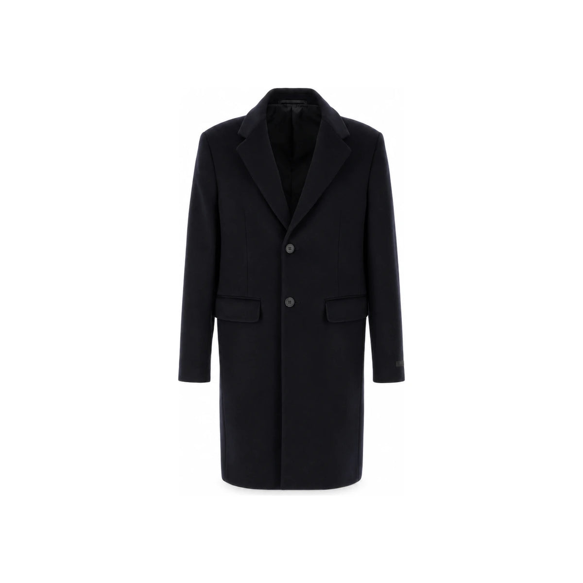 PRADA Black Wool Blend Long Coat