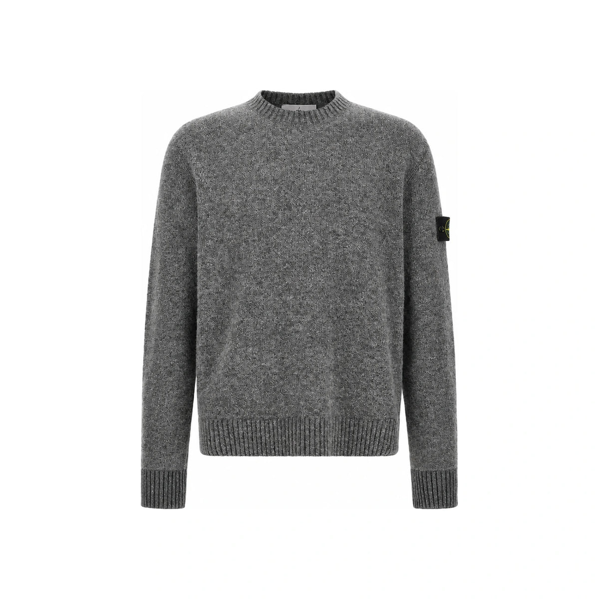 STONE ISLAND Navy Wool Round Neck Knit Sweater for Men
