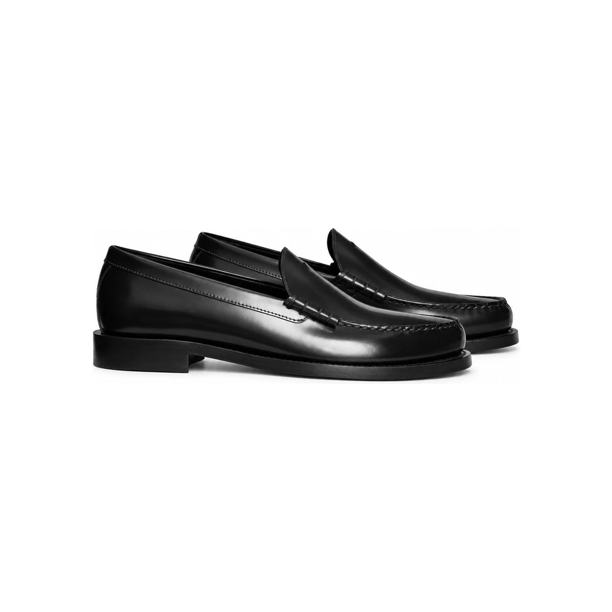 CELINE Black Leather Loafers for Men