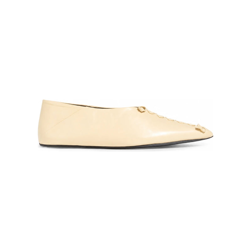 JIL SANDER Pointed Toe Stitch Ballerina Flats