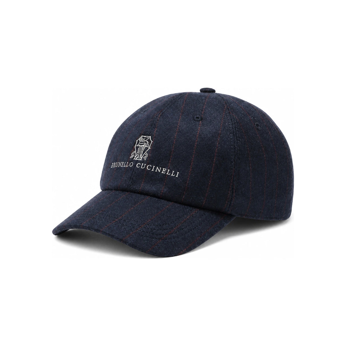 Brunello Cucinelli Wool Blend Logo Baseball Cap for Men MV4419850 CEQ18 NAVY DOM