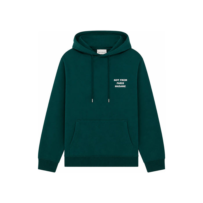 DROLE DE MONSIEUR Dark Green Cotton Hoodie PERMHO162 CO129 DGN DGN