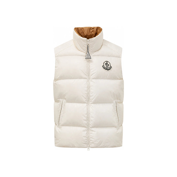 Moncler Ivory BELICE Logo Patch Down Vest 1A00197 596XE P03