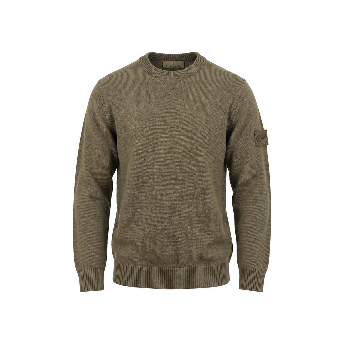 STONE ISLAND Wool Round Neck Knit Sweater Black Men’s