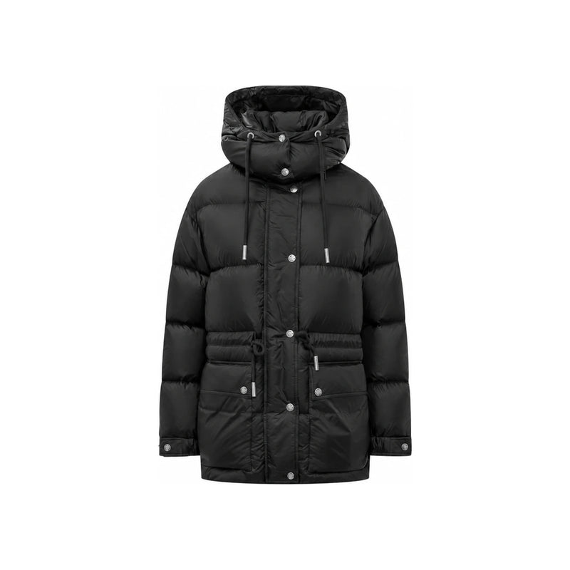 Moncler Black SESIE Logo Patch Down Puffer Jacket Women
