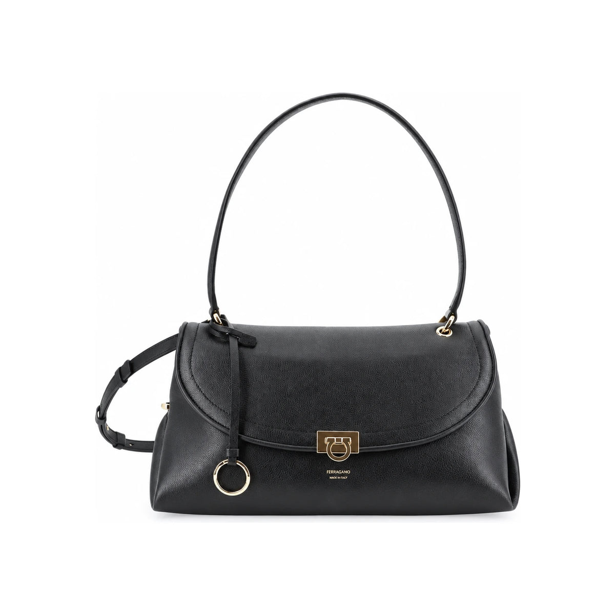 Ferragamo Gancini Leather Shoulder Bag