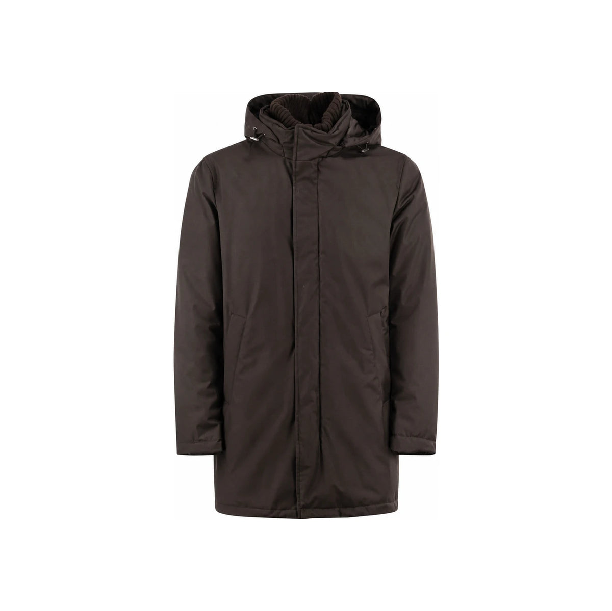 Herno Black Wool Blend Coat for Men