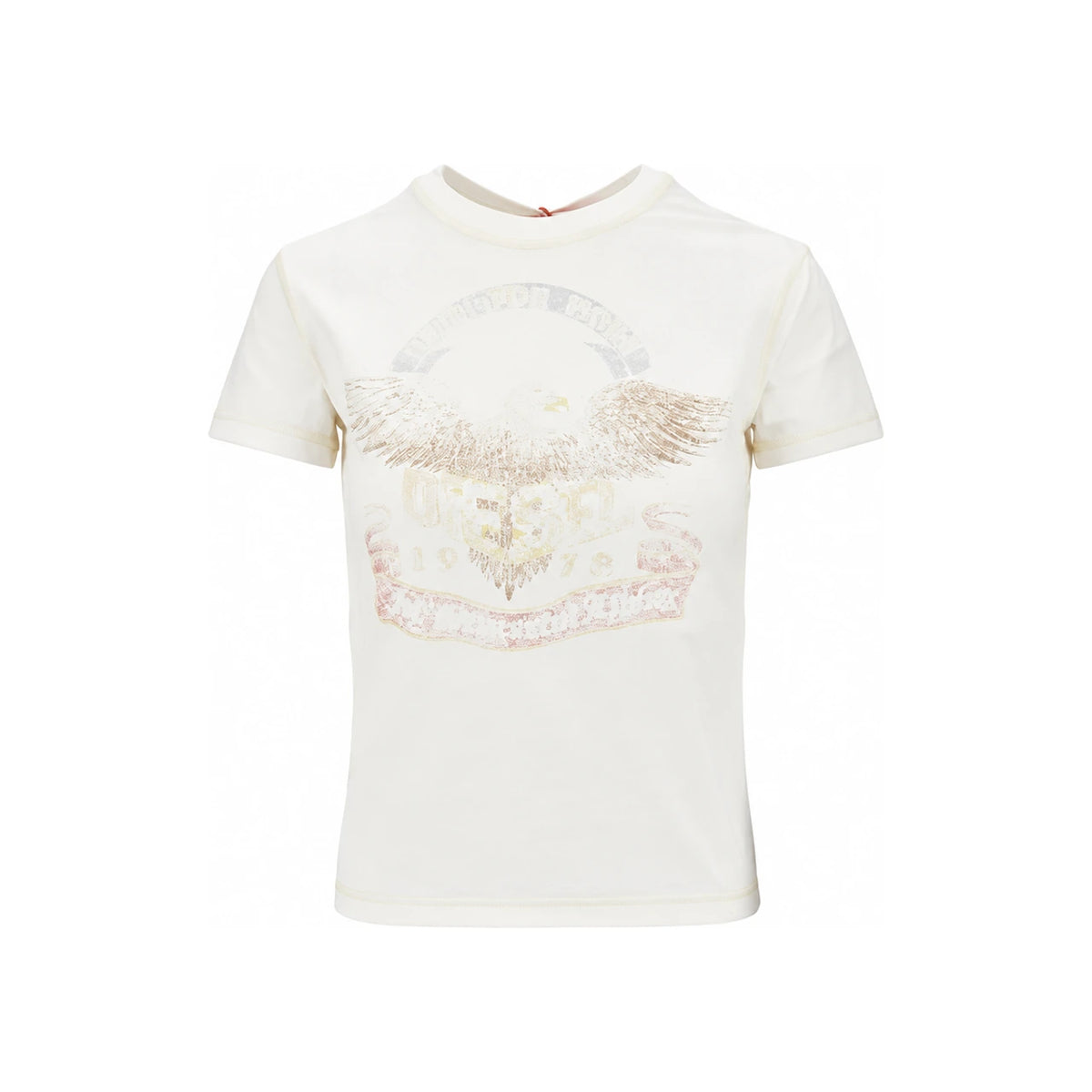DIESEL Short Sleeve T-Shirt FW26 White Cotton Women’s Top