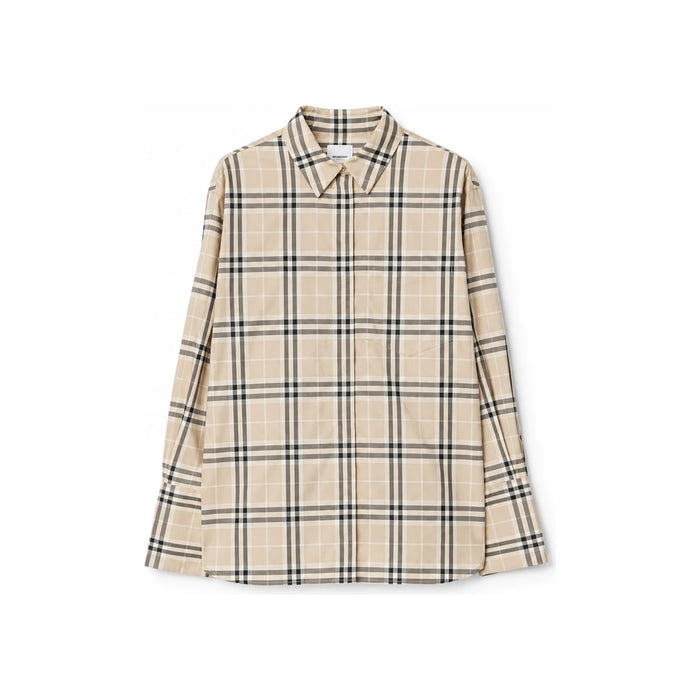 BURBERRY Ivery Check Cotton Women’s Shirt