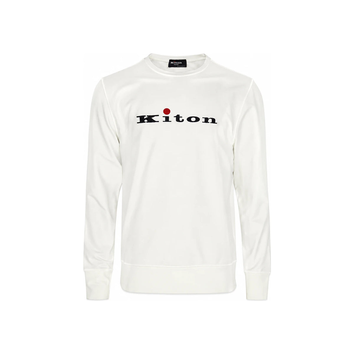 Kiton White Logo Sweatshirt for Men UMK075101003 01