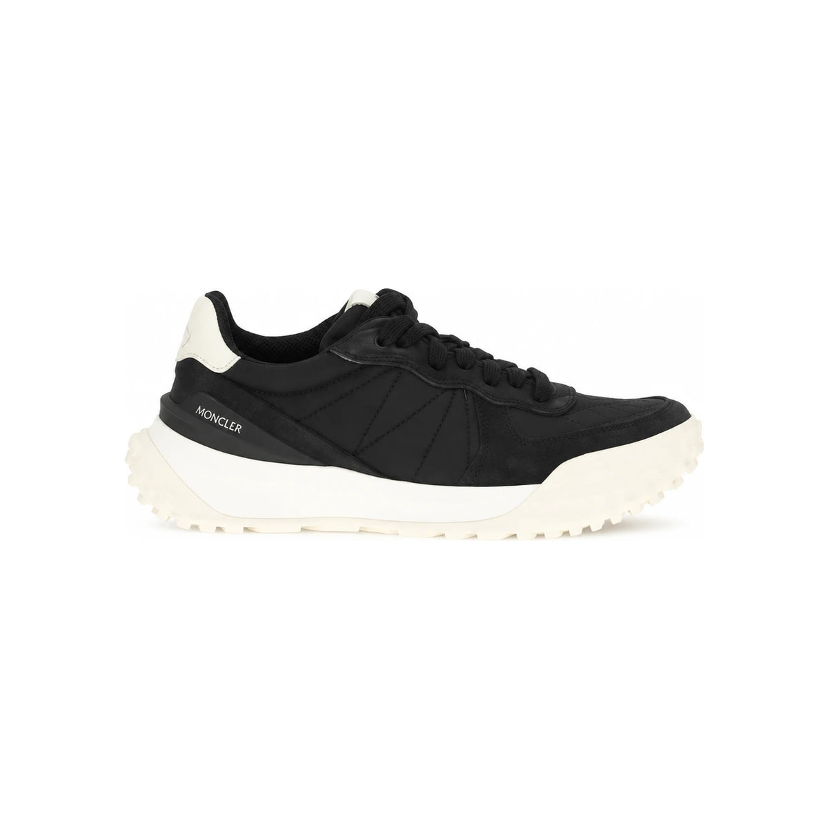 Moncler Black Leather Low-Top Sneakers