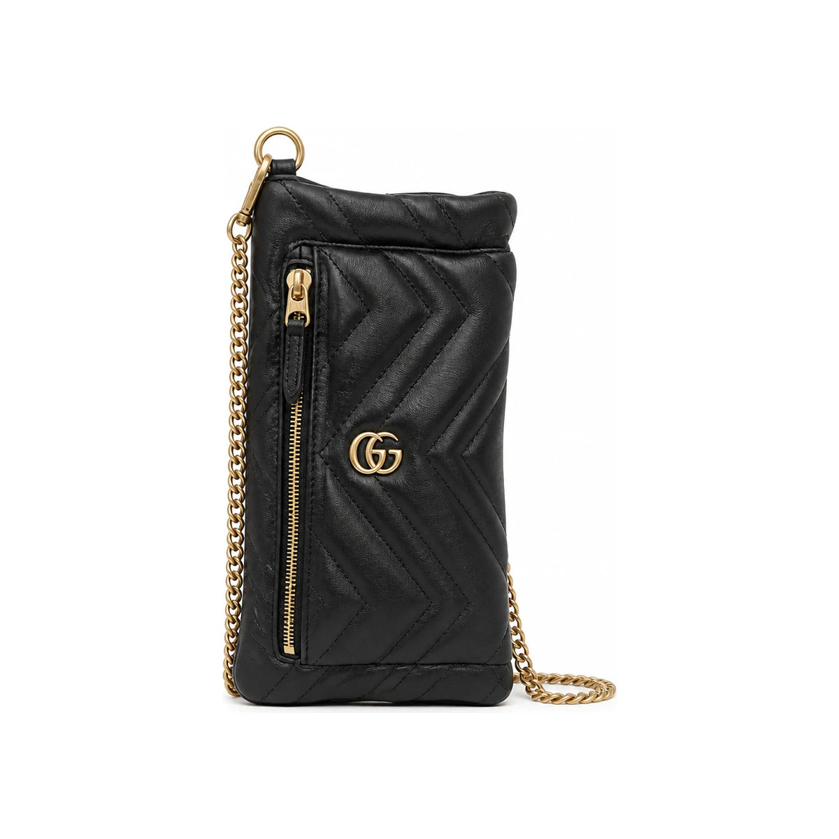 GUCCI GG Marmont Small Chain Clutch Pouch Black Crossbody Bag