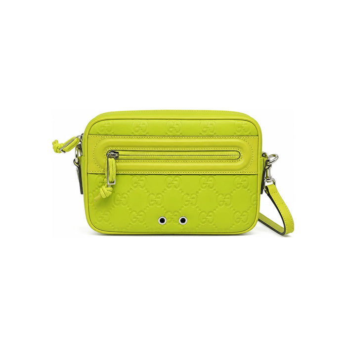 GUCCI Edge Rubber Small Crossbody Bag Green