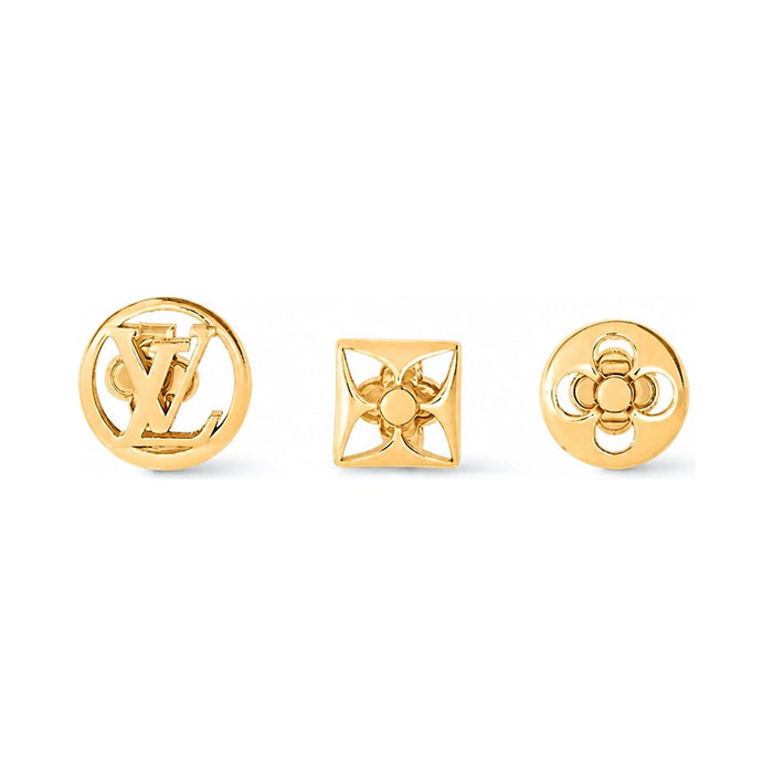 Louis Vuitton Gold-Tone Metal Crazy in Lock Earrings Set M29272