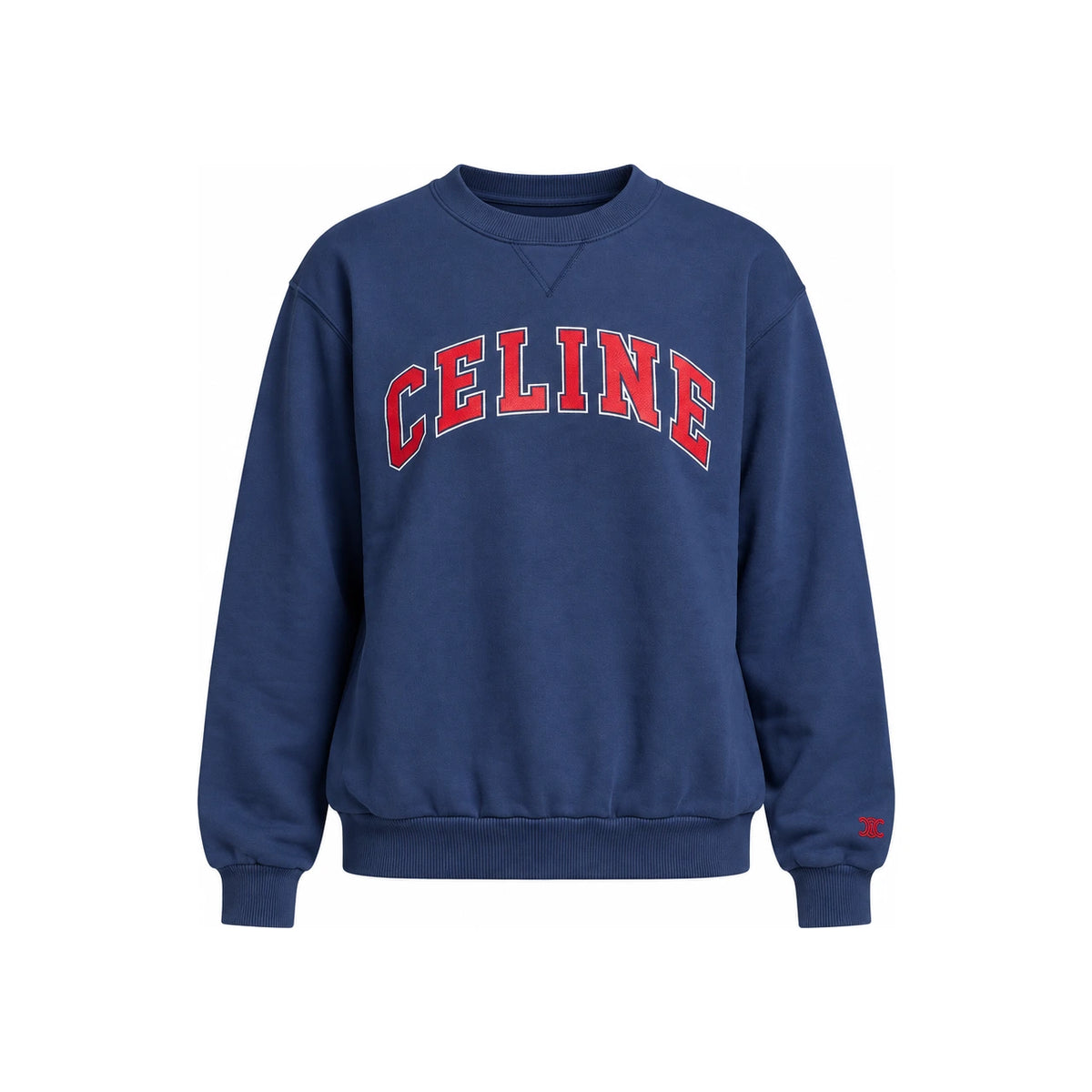 CELINE Logo Cotton Sweatshirt Gray Women’s Pullover Top