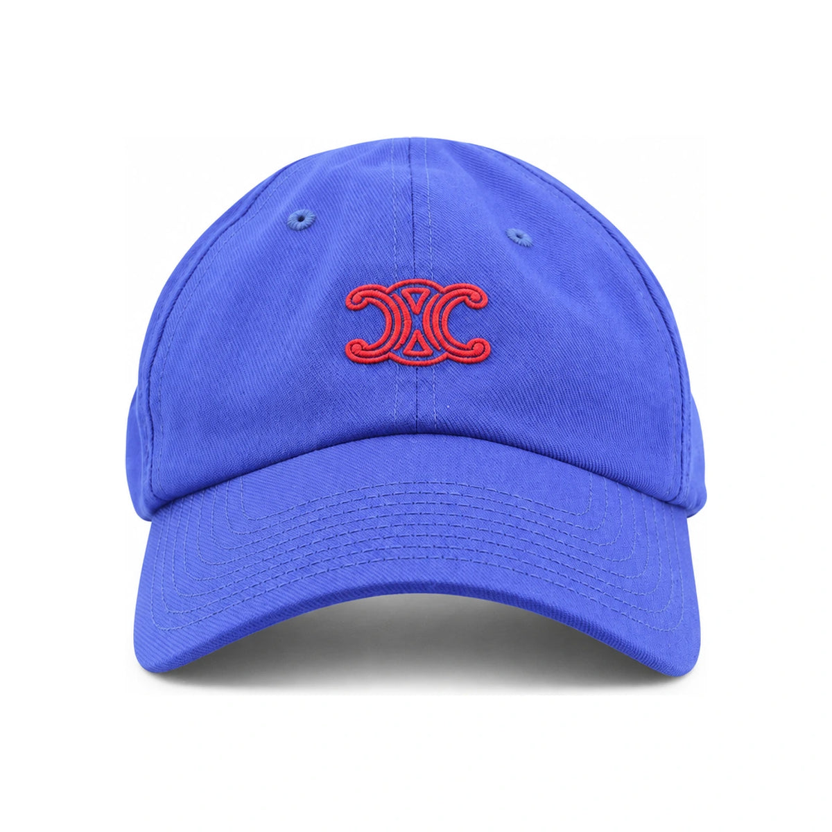 CELINE Beige Cotton Logo Baseball Cap