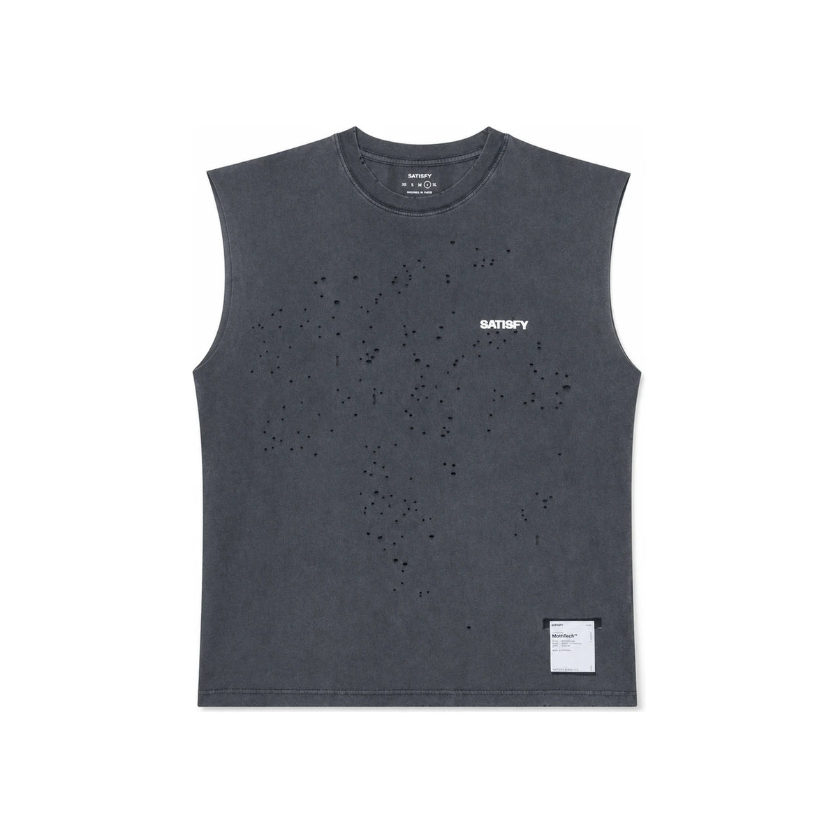 SATISFY Aged Black MothTech Muscle Tee Mens Sportswear