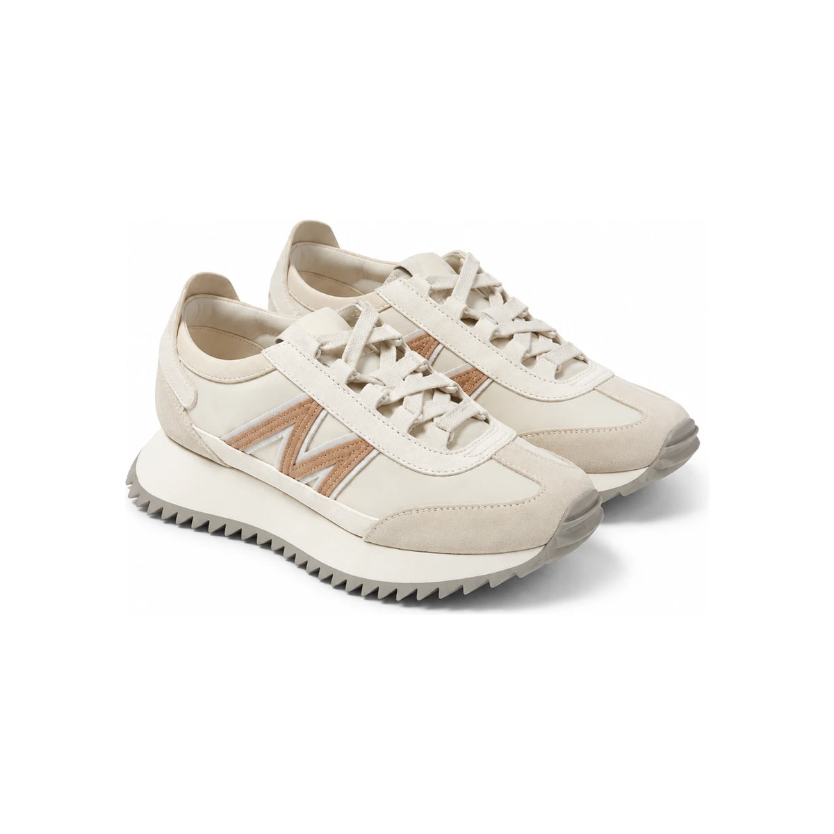 Moncler White Leather Low-Top Sneakers for Wom 4M00110 M7280 21I LIGHT BEIGE DOM