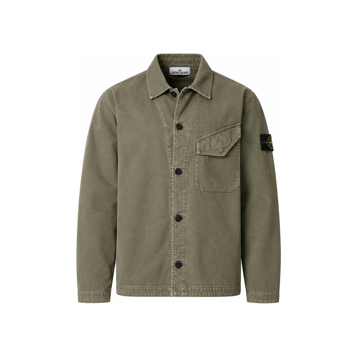 STONE ISLAND Logo Patch Overshirt with Chest Pocket Jacket