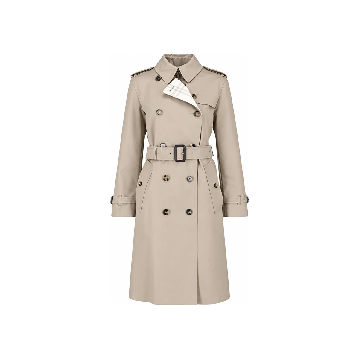 BURBERRY Beige Cotton Double-Breasted Trench Coat Women