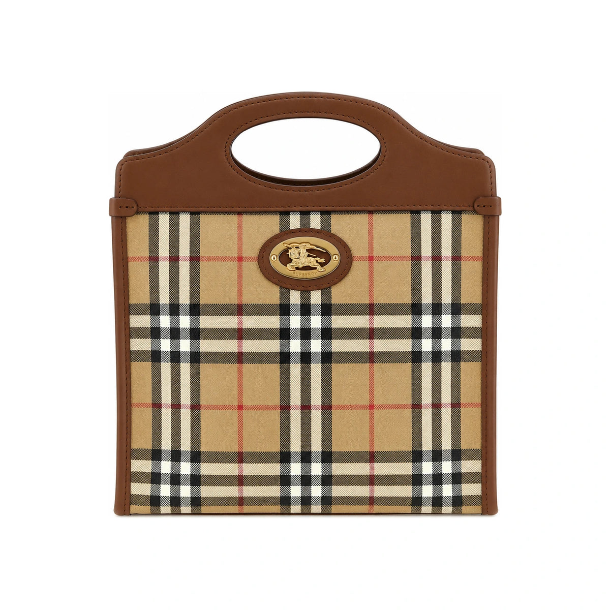BURBERRY Archive Beige Canvas Leather Tote Bag