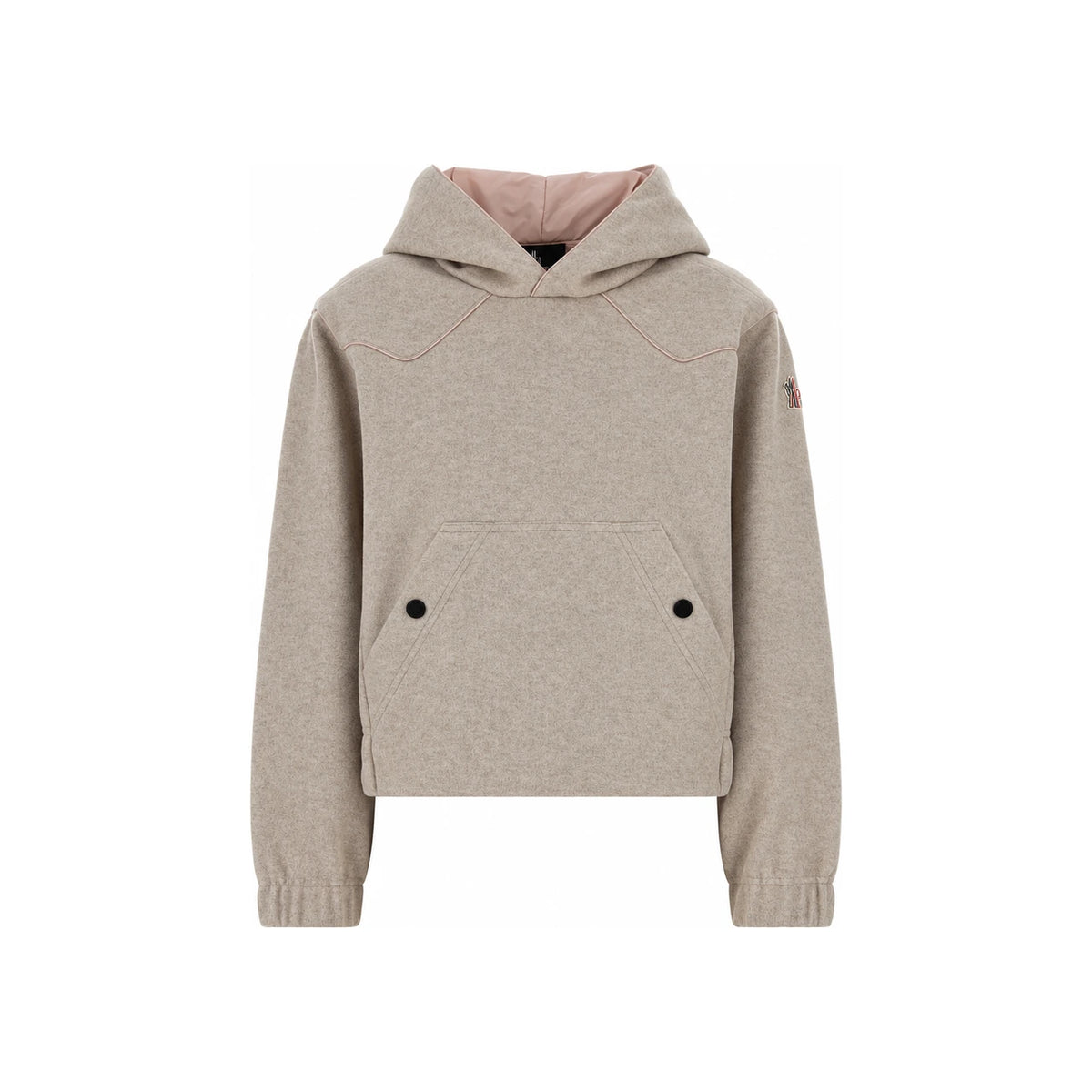 Moncler Logo Print Cotton Hoodie Sweatshirt for Women