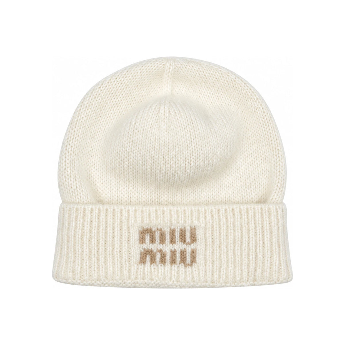 Miu Miu Black Wool Ribbed Beanie