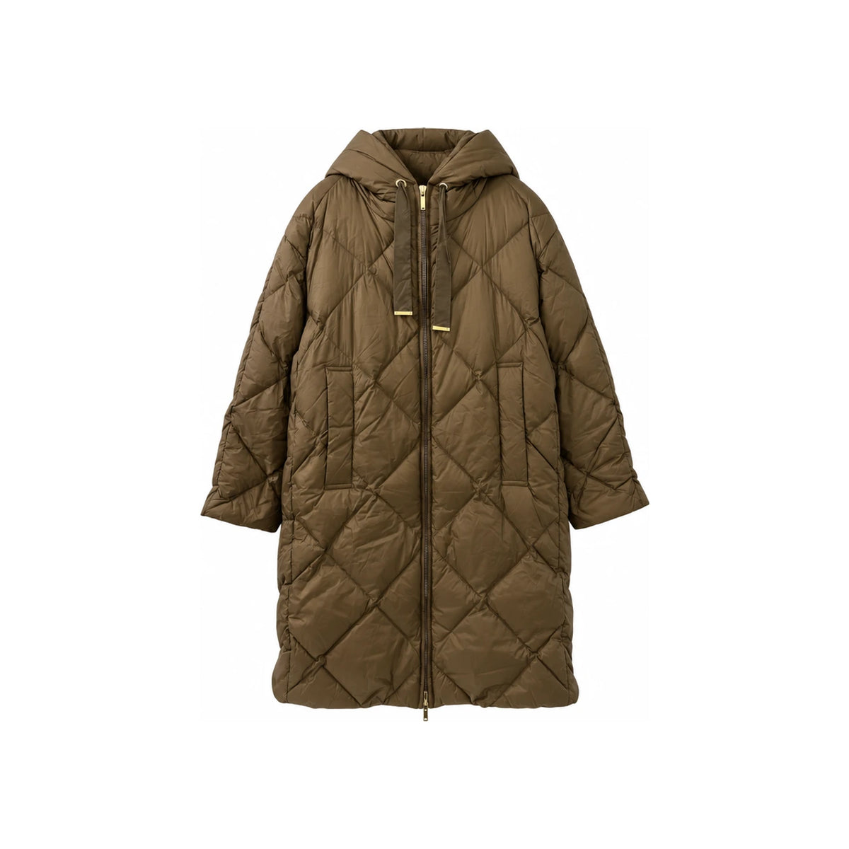 Max Mara The Cube Treffe Hooded Midi Puffer Jacket Camel 262949 6085600 050