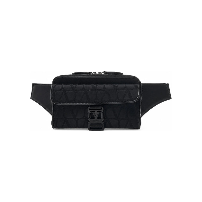 VALENTINO Nylon Iconography Belt Bag Black Unisex Crossbody