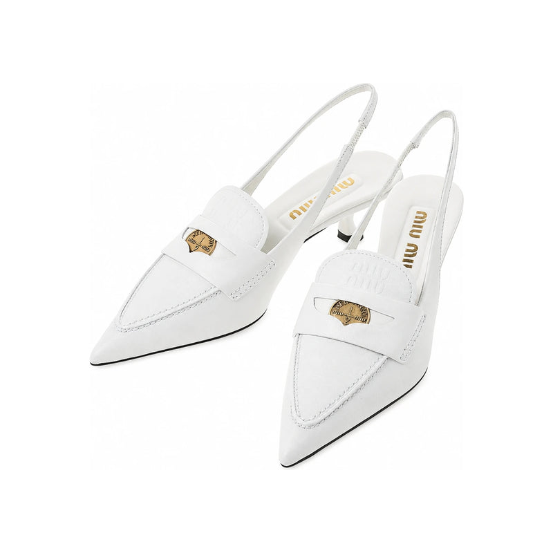 Miu Miu Black Leather Slingback Pumps