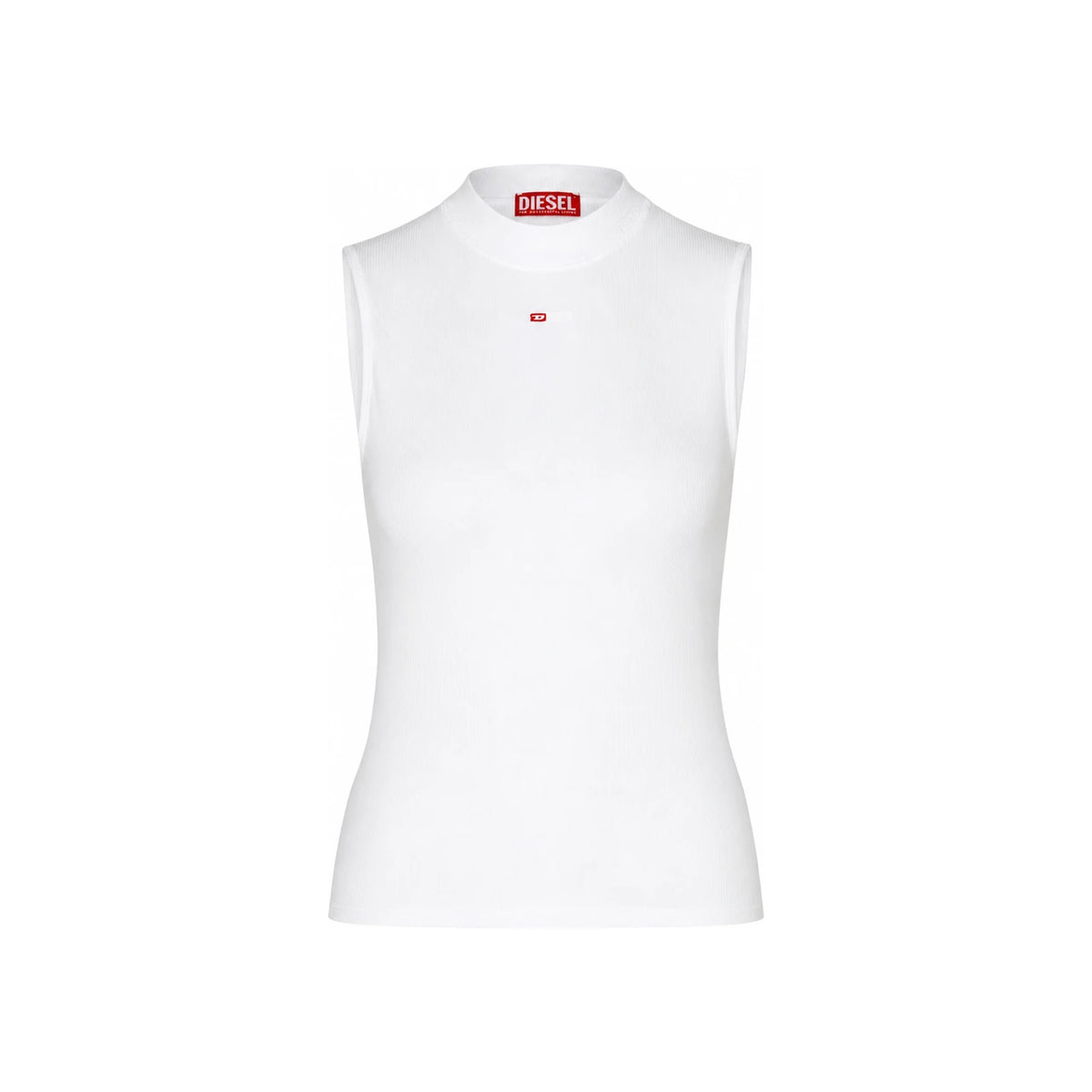 DIESEL Micro Logo White Cotton Tank Top for Women